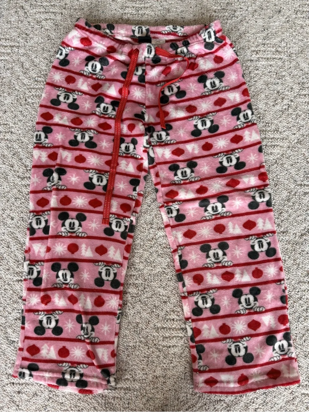 Disney Mickey Mouse Pink Fleece Holiday Pajama Pants Size Small - Picture 2 of 4